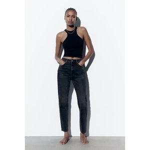 Zara TRF mom fit comfort jeans black